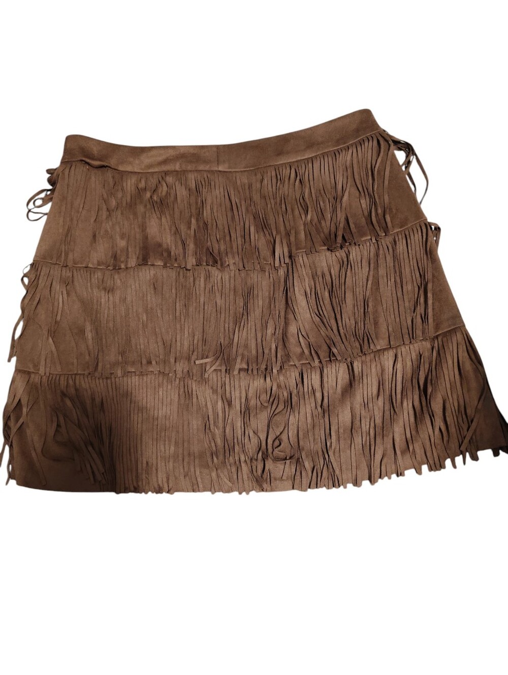 Cato Western Roundup Brown Brown Faux Suede Skirt, Size 14, NWT